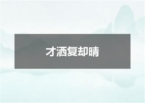 才洒复却晴
