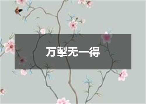 万掣无一得