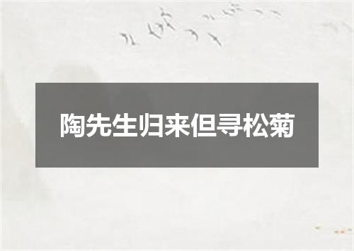 陶先生归来但寻松菊