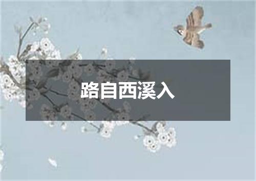 路自西溪入