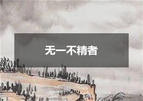无一不精者