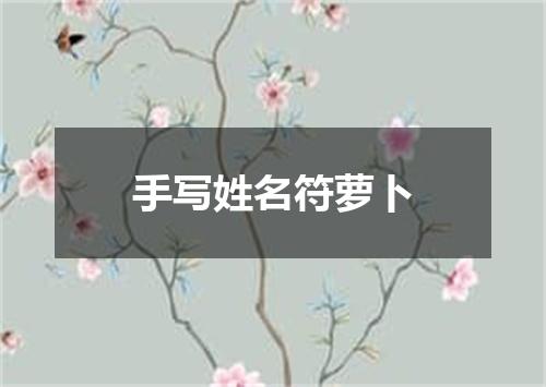 手写姓名符萝卜