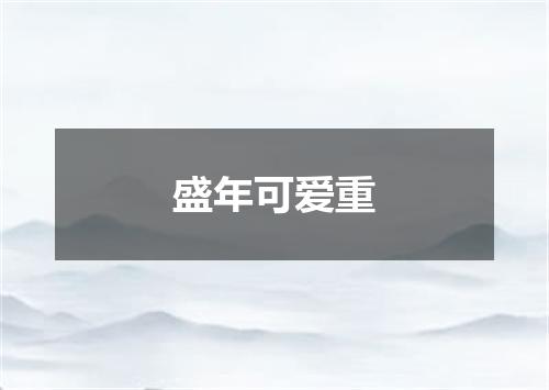 盛年可爱重