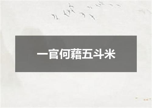 一官何藉五斗米