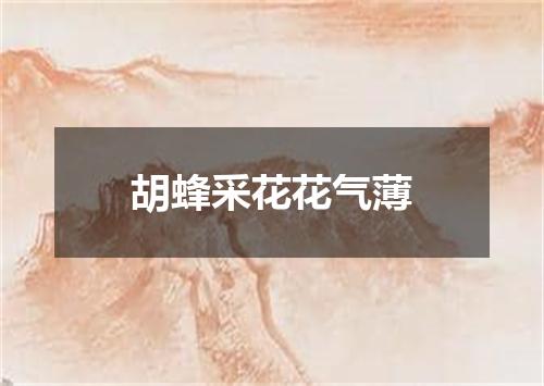 胡蜂采花花气薄