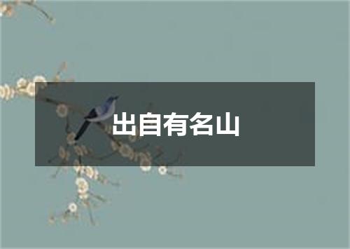 出自有名山