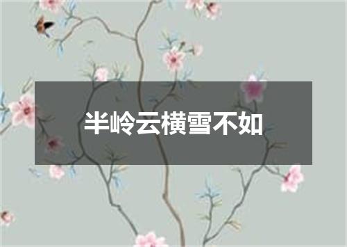 半岭云横雪不如