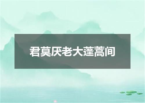 君莫厌老大蓬蒿间