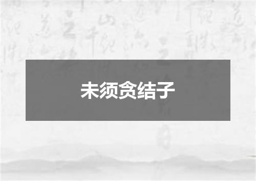 未须贪结子