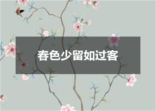 春色少留如过客