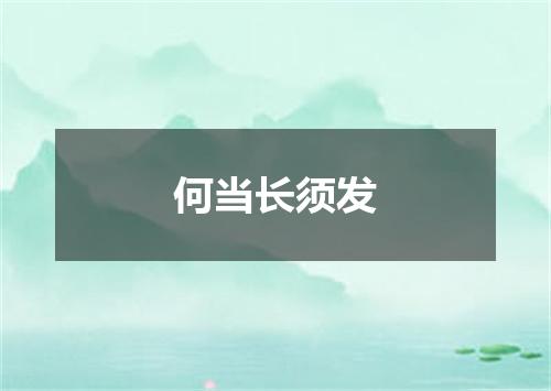 何当长须发