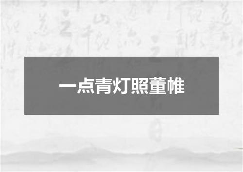 一点青灯照董帷