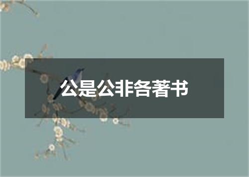 公是公非各著书