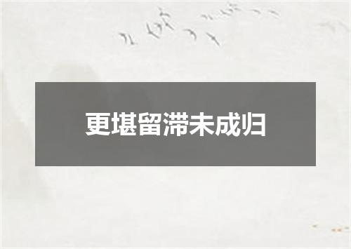 更堪留滞未成归