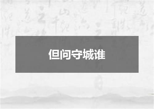 但问守城谁