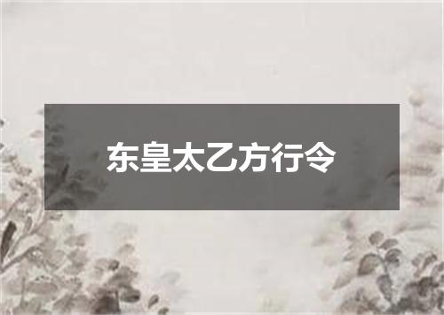东皇太乙方行令