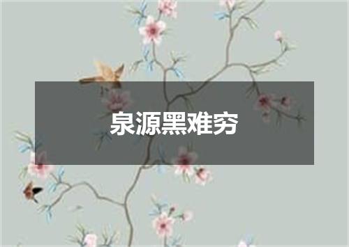 泉源黑难穷