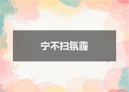 宁不扫氛霾