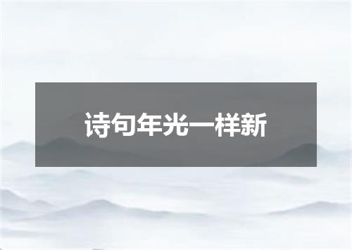 诗句年光一样新