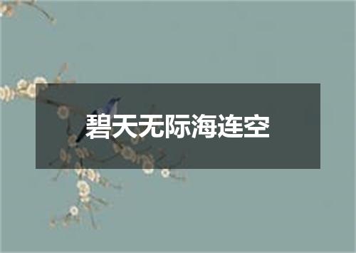 碧天无际海连空