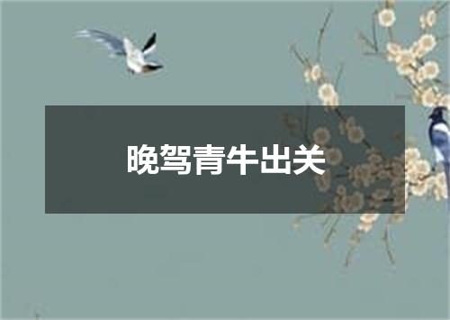 晚驾青牛出关