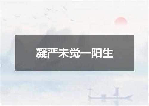 凝严未觉一阳生