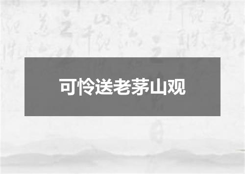 可怜送老茅山观