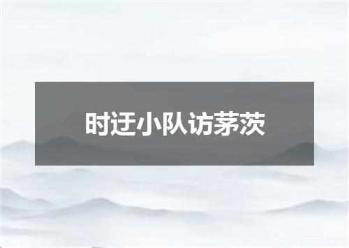 时迂小队访茅茨