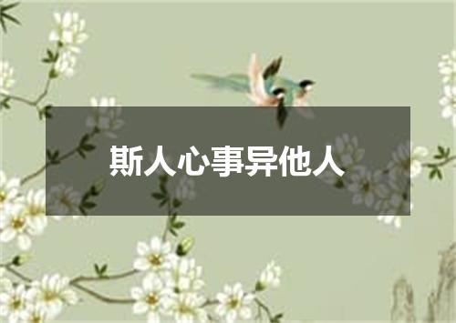 斯人心事异他人