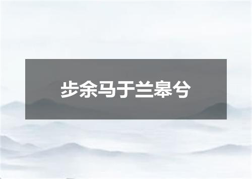 步余马于兰皋兮