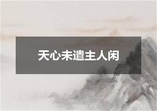 天心未遣主人闲