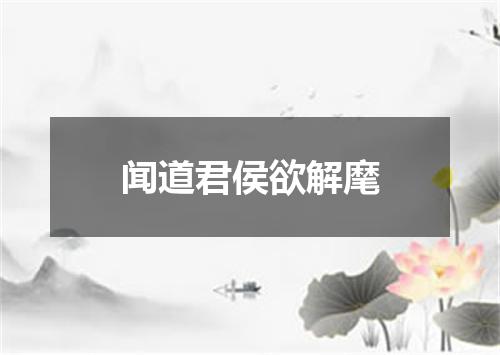 闻道君侯欲解麾