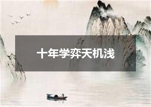 十年学弈天机浅