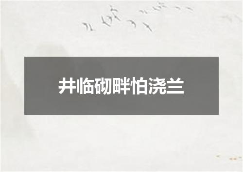 井临砌畔怕浇兰