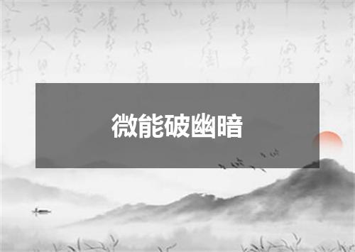 微能破幽暗