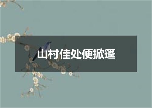山村佳处便掀篷