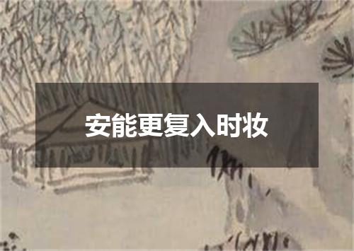 安能更复入时妆