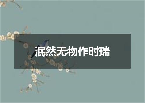 泯然无物作时瑞