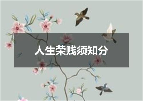 人生荣贱须知分