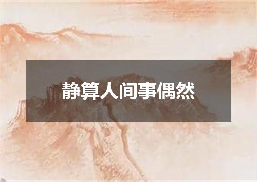 静算人间事偶然