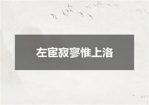 左宦寂寥惟上洛