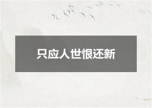 只应人世恨还新