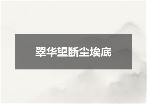 翠华望断尘埃底