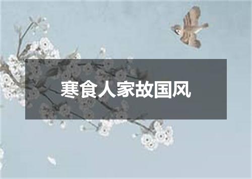 寒食人家故国风