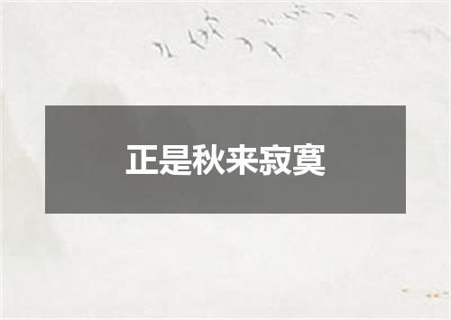 正是秋来寂寞
