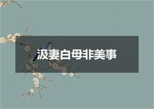 汲妻白母非美事