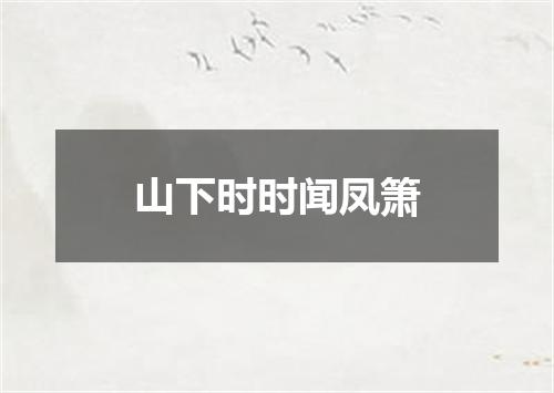 山下时时闻凤箫