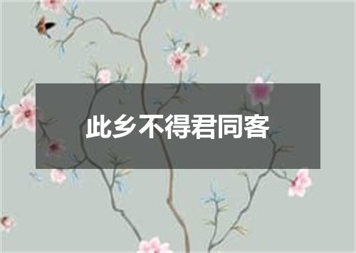 此乡不得君同客