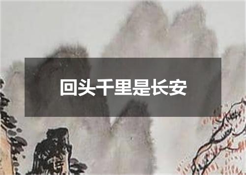 回头千里是长安