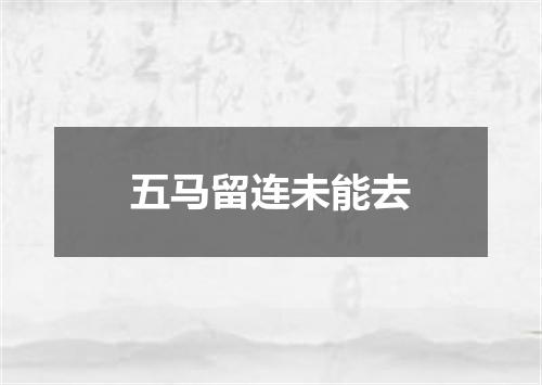 五马留连未能去